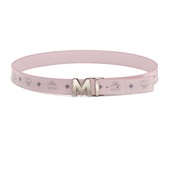 NWT $295 MCM Logo Buckle Reversible and Customizable Belt in Pink! - Picture 3 of 3